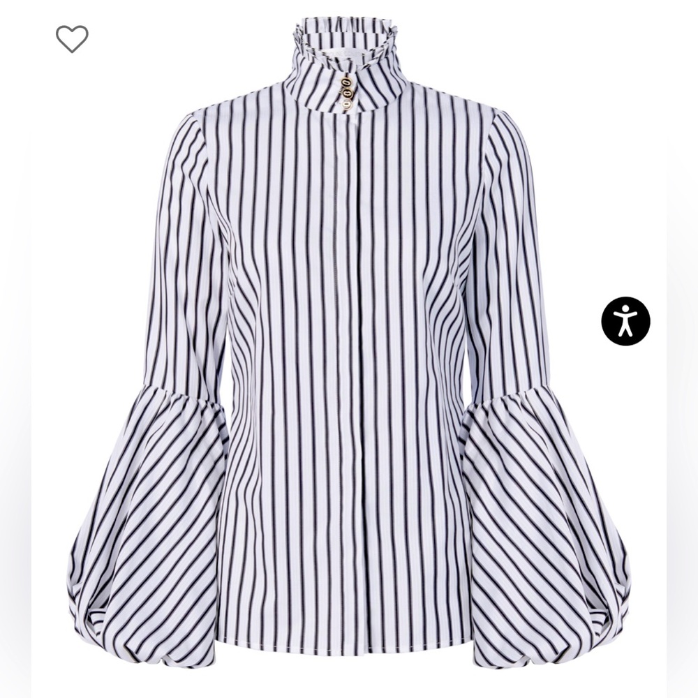 CAROLINE CONSTAS
Jaqueline Striped Blouson Sleeve Shirt